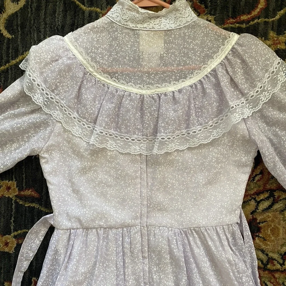 VTG'70s Gunne Sax Jessica's San Francisco‎ Ivory Lace Prairie Pearl Size 9 Dress